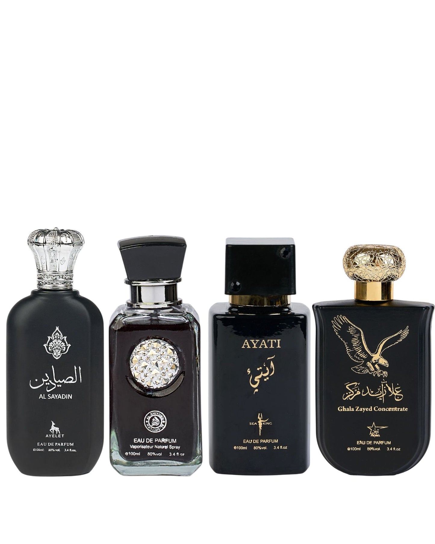Set 4 Parfumuri Orientale De Barbati - Al Sayadin + Crystal Black + Ayati Black + Ghala Zayed Concentrate
