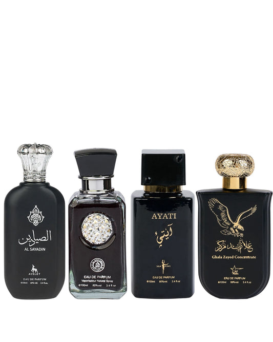 Set 4 Parfumuri Orientale De Barbati - Al Sayadin + Crystal Black + Ayati Black + Ghala Zayed Concentrate