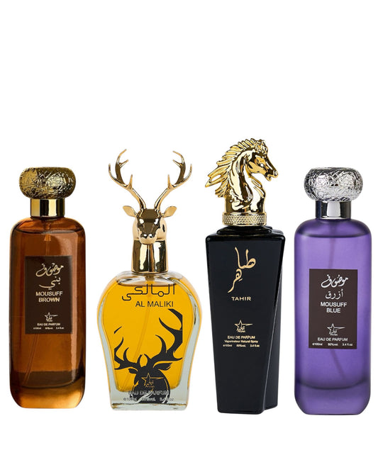 Set 4 Parfumuri Orientale de Barbati - Mousuff Brown + Maliki + Tahir + Mousuff Blue