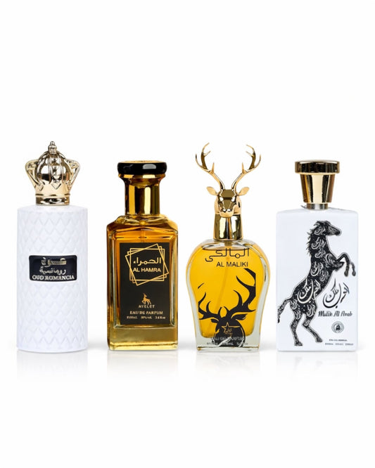 Set 4 Parfumuri Orientale Barbatesti - Oud Romancia + Al Hamra + Maliki + Malik al Arab