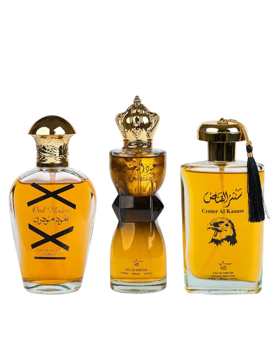 Set 3 Parfumuri Orientale De Barbati - Oud Modern + Oud al Khashab + Center al Kannas