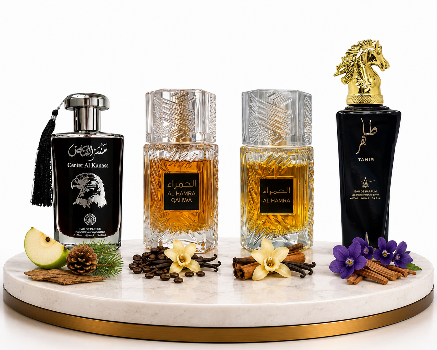 Set 4 Parfumuri Orientale De Barbati 100ML - Center Al Kanass Silver + Al Hamra Qahwa + Al Hamra Royal + Tahir