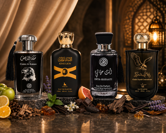 Set 4 Parfumuri Orientale Barbatesti 100ML - Ghala Zayed Concentrate + Inta Hayati + King Lion + Center Al Kannas Silver