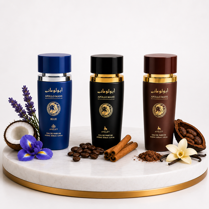 Set 3 Parfumuri Orientale Barbati 100ML - Apolo Black + Apollo Blue + Apollo Brown