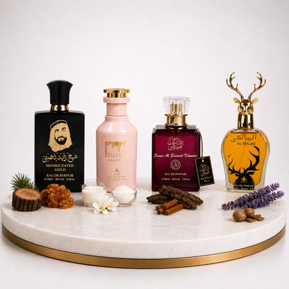 Set 4 Parfumuri Orientale ( 2xDama + 2xBarbat ) - Sheikh Zayed Gold + Eclat + Sama Emarat + Maliki