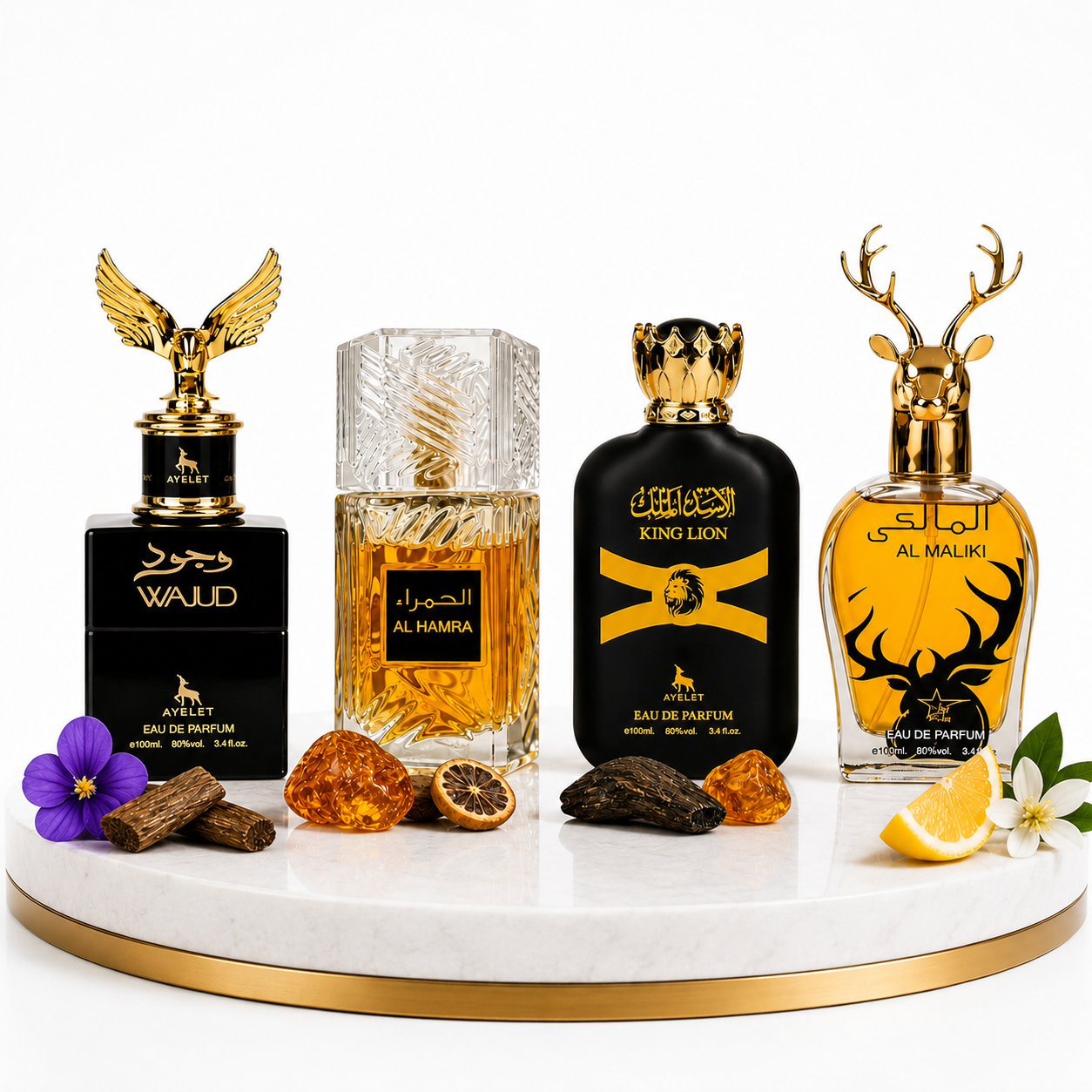 Set 4 Parfumuri Orientale Barbatesti 100ML - Wajud + Al Hamra Royal + King Lion + Maliki