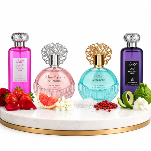 Set 4 Parfumuri Orientale (2 Dame + 2 Barbat) 100ML - Mousuff Pink + Antarctic Pink + Antarctic Blue + Mousuff Blue