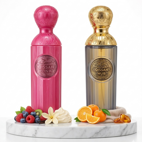 Set 2 Parfumuri Orientale (1x Barbat + 1x Dama) 100ML - Qissah Pink + Qissah Grey