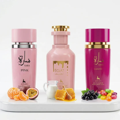 Set 3 Parfumuri Orientale Dama 100ML - Sara Pink + Eclat + Sara Candy