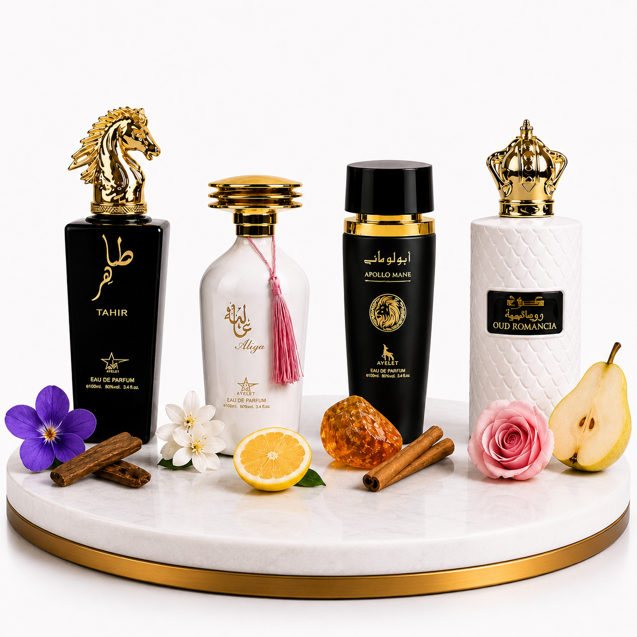 Set 4 Parfumuri Orientale 100ML (2xDama + 2xBarbati) - Tahir + Aliya + Apollo Mane Black + Oud Romancia