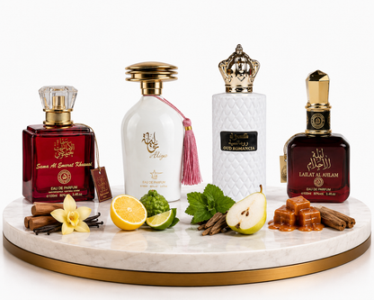 Set 4 Parfumuri Arabesti De Femei 100ML -  Sama Al Emarat Khususi + Aliya + Oud Romancia + Lailat Al Ahlam
