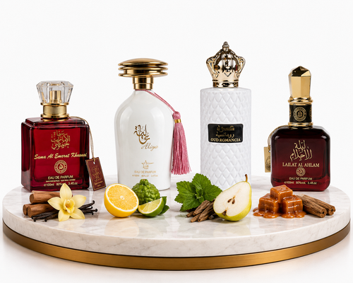 Set 4 Parfumuri Arabesti De Femei 100ML -  Sama Al Emarat Khususi + Aliya + Oud Romancia + Lailat Al Ahlam