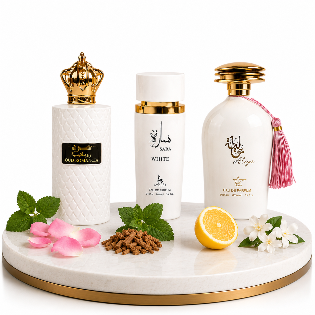 Set 3 Parfumuri Orientale de Dama - Oud Romancia + Sara White + Aliya