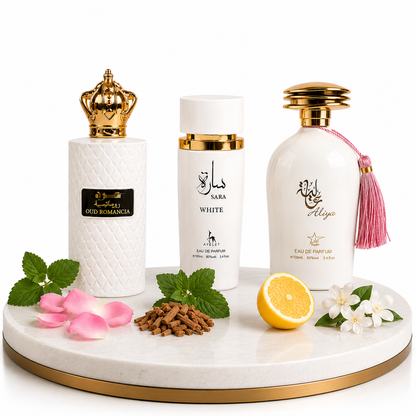 Set 3 Parfumuri Orientale de Dama - Oud Romancia + Sara White + Aliya