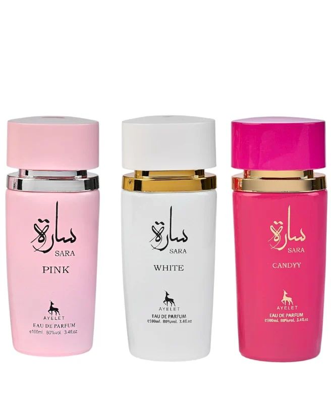 Set 3 Parfumuri Orientale de Dama - Sara Pink + Sara White + Sara Candy