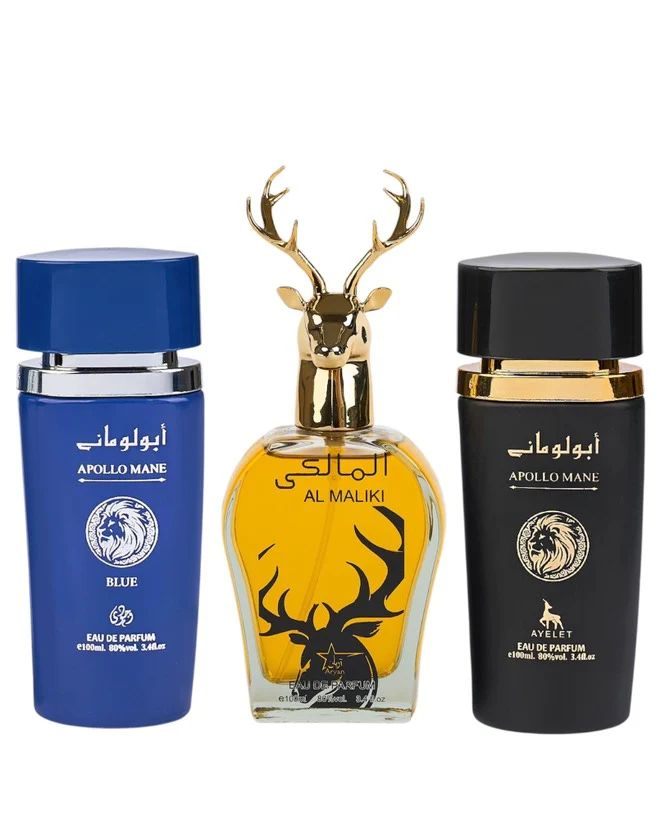 Set 3 Parfumuri Orientale De Barbati - Apollo Mane Blue + Maliki + Apollo Mane Black