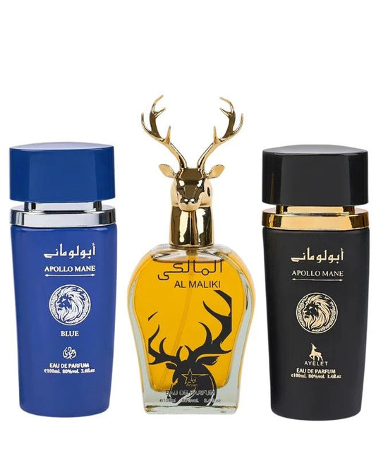 Set 3 Parfumuri Orientale De Barbati - Apollo Mane Blue + Maliki + Apollo Mane Black