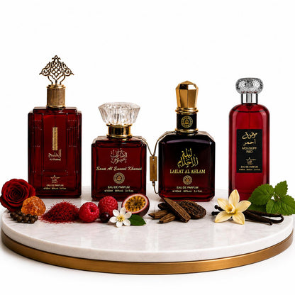 Set 4 Parfumuri Arabesti De Femei 100ML - Al Khaleej + Sama Al Emarat + Lailat Al Ahlam + Mousuff Red