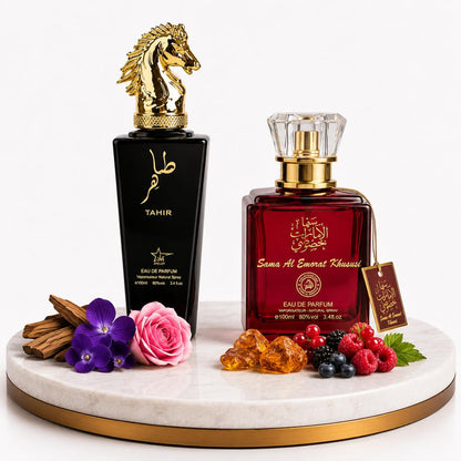 Set 2 Parfumuri Orientale (1x Barbat + 1x Dama) 100ML - Tahir + Sama Al Emarat Khususi
