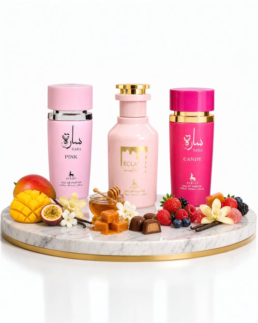 Set 3 Parfumuri Orientale de Dama - Sara Pink + Eclat + Sara Candy