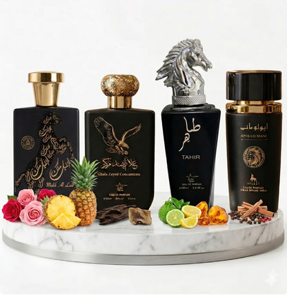 Set 4 Parfumuri Orientale De Barbati - Ghala Zayed Concentrate + Malik al Lail + Apollo Mane Black + Tahir