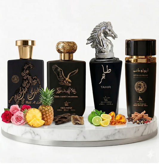 Set 4 Parfumuri Orientale De Barbati - Ghala Zayed Concentrate + Malik al Lail + Apollo Mane Black + Tahir