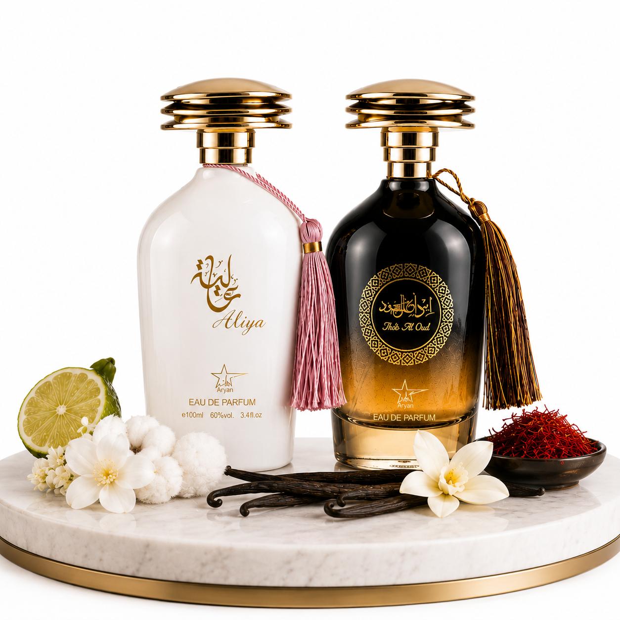 Set 2 Parfumuri Orientale (Dama + Barbat) 100 ML - Aliya + Ibda Oud