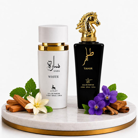 Set 2 Parfumuri Orientale (1x Barbat + 1x Dama) 100ML - Sara White + Tahir