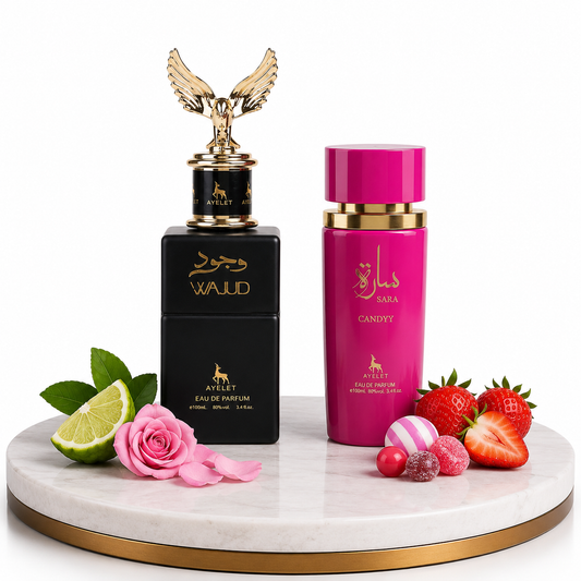 Set 2 Parfumuri Orientale (1x Barbat + 1x Dama) 100ML -  Wajud + Sara Candy